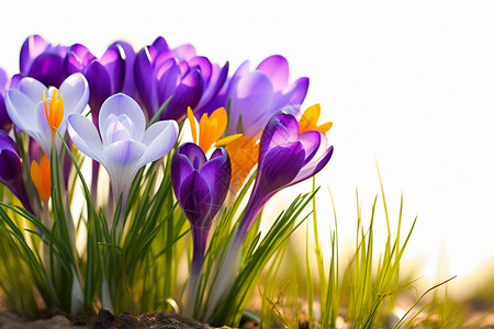 盛开的淡紫色花朵图片