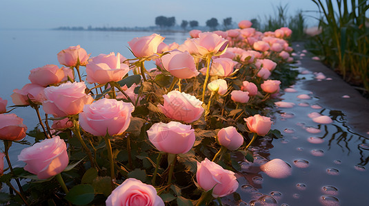 粉红玫瑰花海高清图片