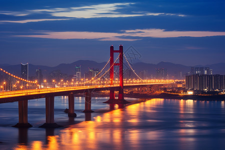 城市地标建筑大桥的美丽景观图片