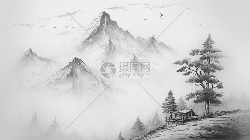 黑白素描图片