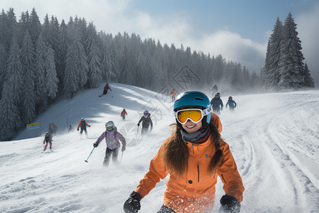 奥地利的滑雪道背景