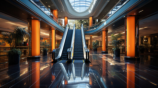 商场扶梯商场的观光电梯设计图片