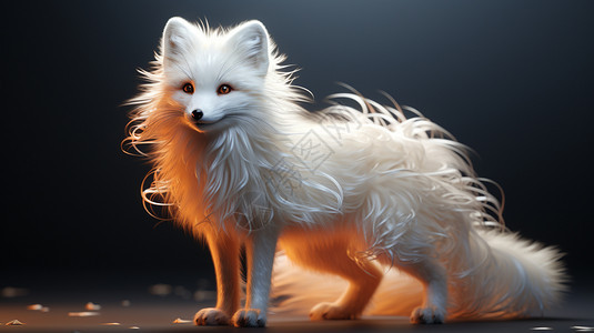 美丽的白狐图片