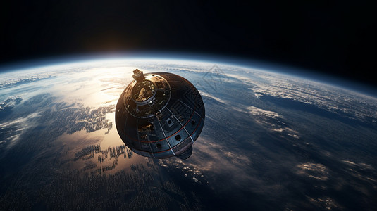 宇宙飞船返回地球图片