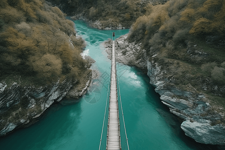 悬索桥的高角度背景图片