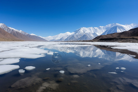 帕米尔高原的湖泊背景图片