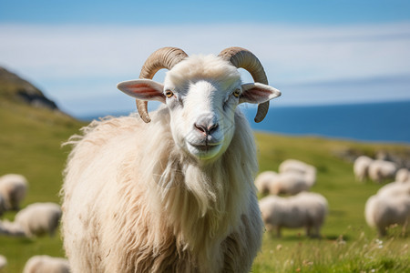 户外放牧的绵羊图片