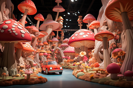 神秘的粉色蘑菇图片