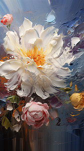 七彩花卉油画背景图片