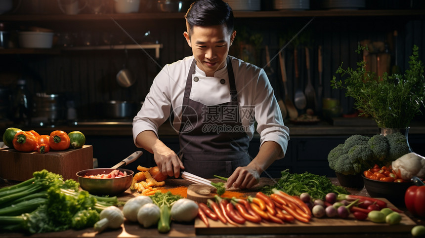 亚洲男厨师图片