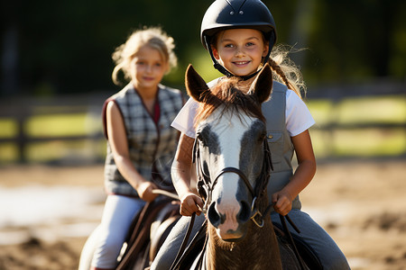 骑马运动的小孩图片