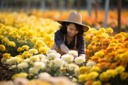 花海中的女生图片