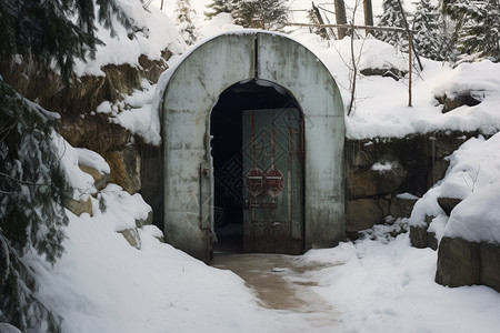冬天的地窖入口图片