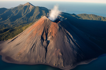 正在冒烟的火山图片