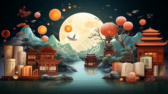 中秋节的满月图片