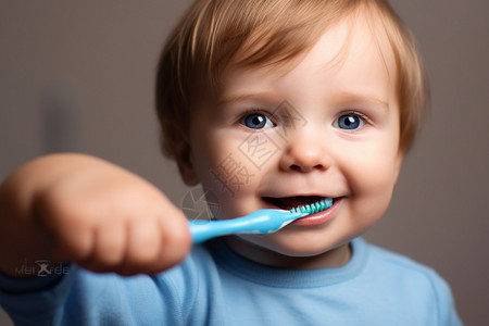 牙齿护理的外国儿童图片