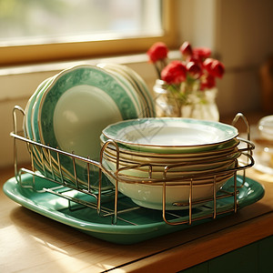 厨房碗碟架餐具图片