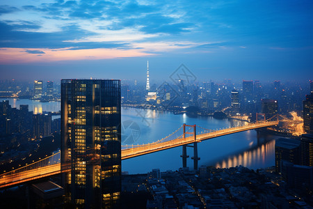 夜间的城市美景高清图片