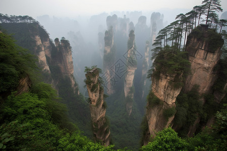 神奇的石峰景观背景图片