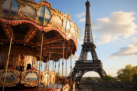 著名的巴黎埃菲尔铁塔景观图片