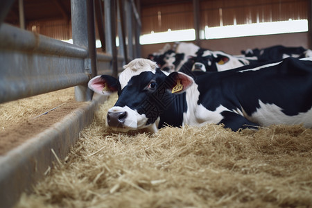 农村养牛场中的奶牛图片