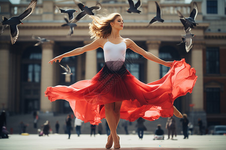优雅美丽的芭蕾舞演员背景图片