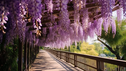 夏季绽放的紫藤花图片