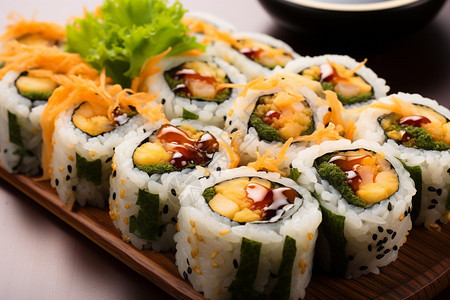 传统特色美食的寿司卷图片