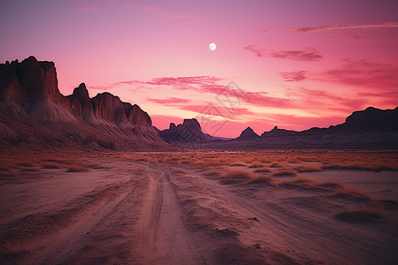 沙漠黄昏黄昏沙漠背景
