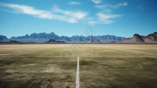 沙漠中的足球场高清图片