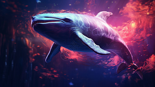 水里的鲸鱼背景图片