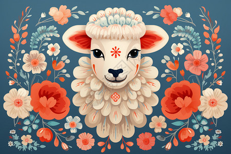 花丛中的羊图片