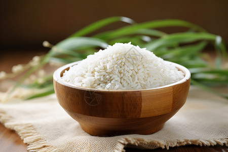 木碗里的米饭背景图片