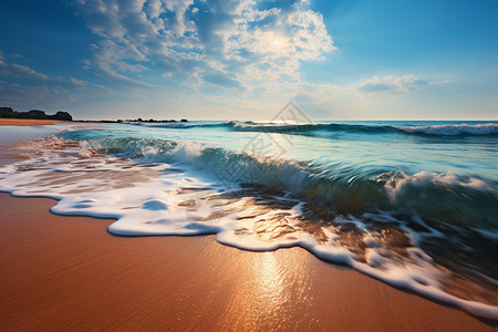 海浪礁石海洋中涌动的海浪背景