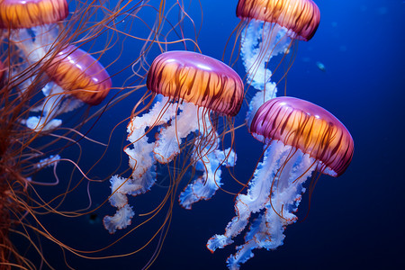 水族馆鱼缸中的水母生物图片