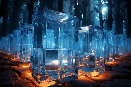 创意艺术透明玻璃科幻背景图片
