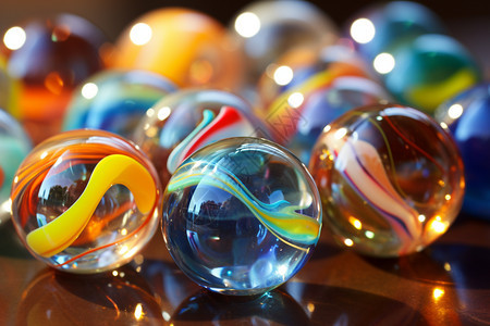 梦幻的彩色玻璃球背景图片