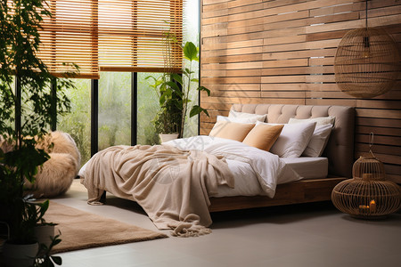 木质家装卧室装潢背景图片
