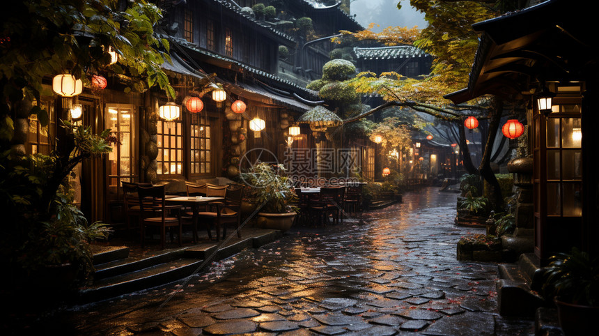 中国传统建筑餐厅图片