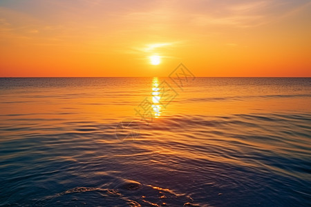 日落时的海面景色背景图片