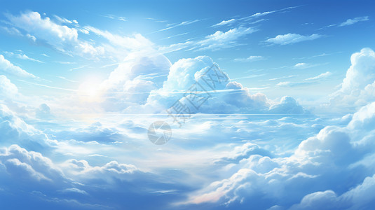 天空中美丽的云层插画图片