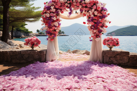 海边浪漫的婚礼图片