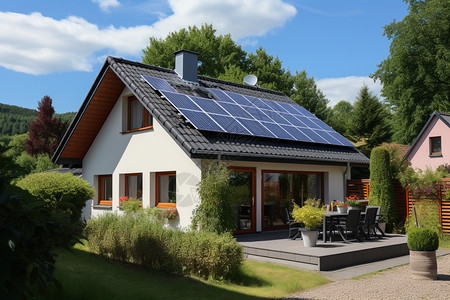 房屋建筑的太阳能电伏板图片