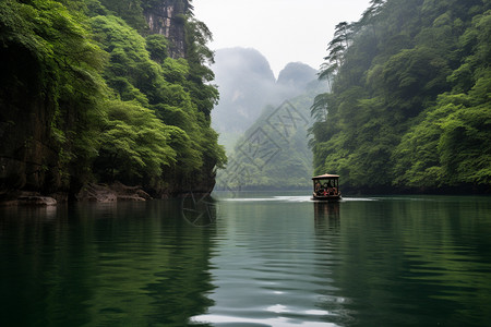 著名的宝峰湖风景区背景