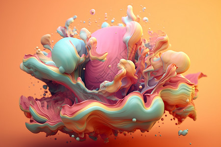 抽象爆发颜料液体背景图片