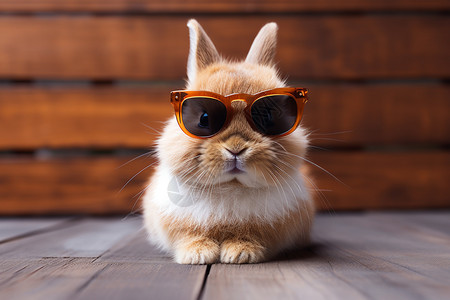 戴着眼镜的兔子图片