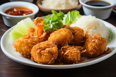 花米免费素材传统特色美食的油炸鸡米花背景