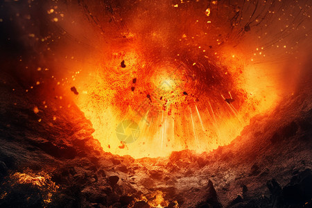 巨大爆炸的火山景观图片