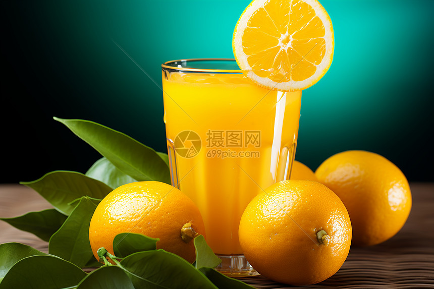 清爽香甜的橙汁图片
