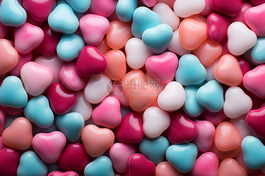 浪漫香甜的心形糖果图片